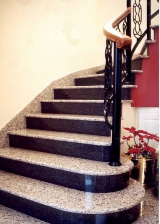 Curved Granite Staircase with Polished Finish