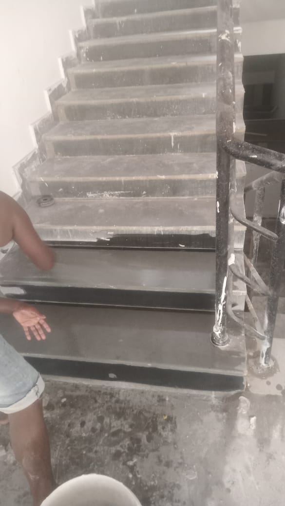 Grey Marble Staircase Installation