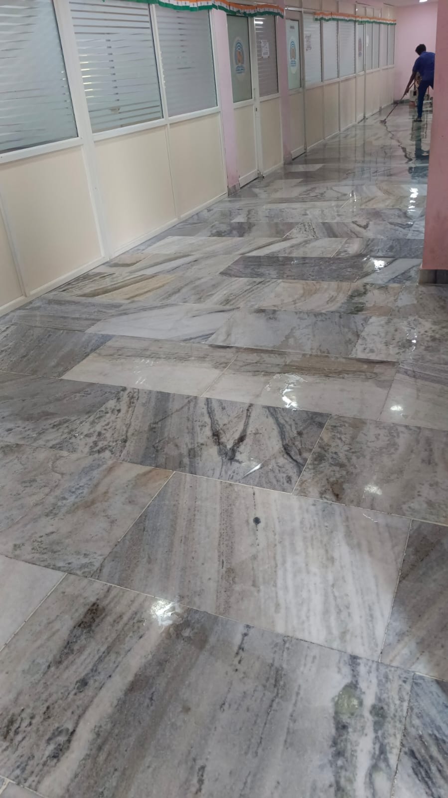 Polished Marble Commercial Corridor