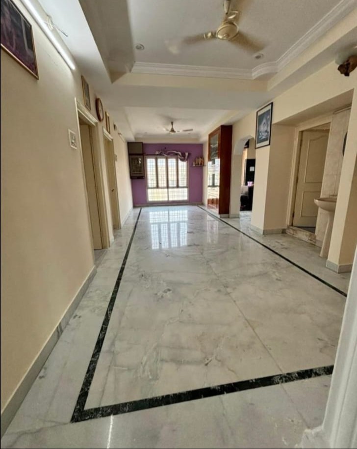 Polished Marble Hallway with Border Inlay