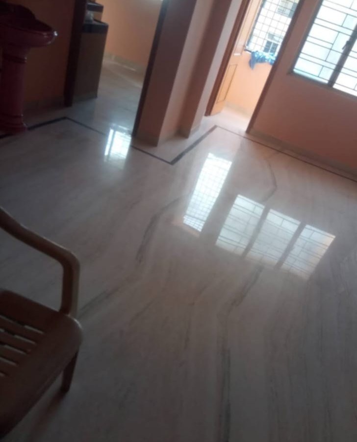 Polished White Marble Room Flooring
